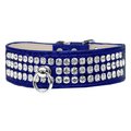 Unconditional Love Style No.73 Rhinestone Designer Croc Dog Collar, Blue - Size 24 UN2445017